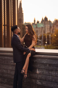 Ottawa engagement photography candid moment at sunset